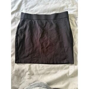 INC International Concepts Black Ponte Mini Skirt Side Zip Size 14 WPL 8046